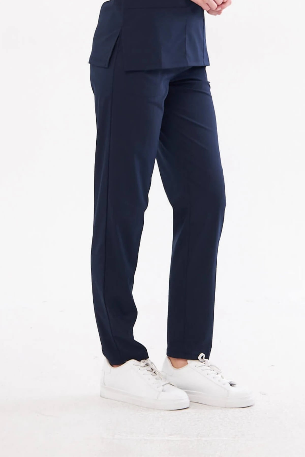 Lacivert Likralı Scrubs Pantalon